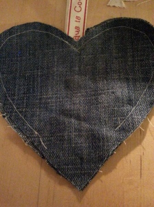 denim heart stitched with gap to stuff