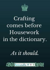 crafting comes before housework
